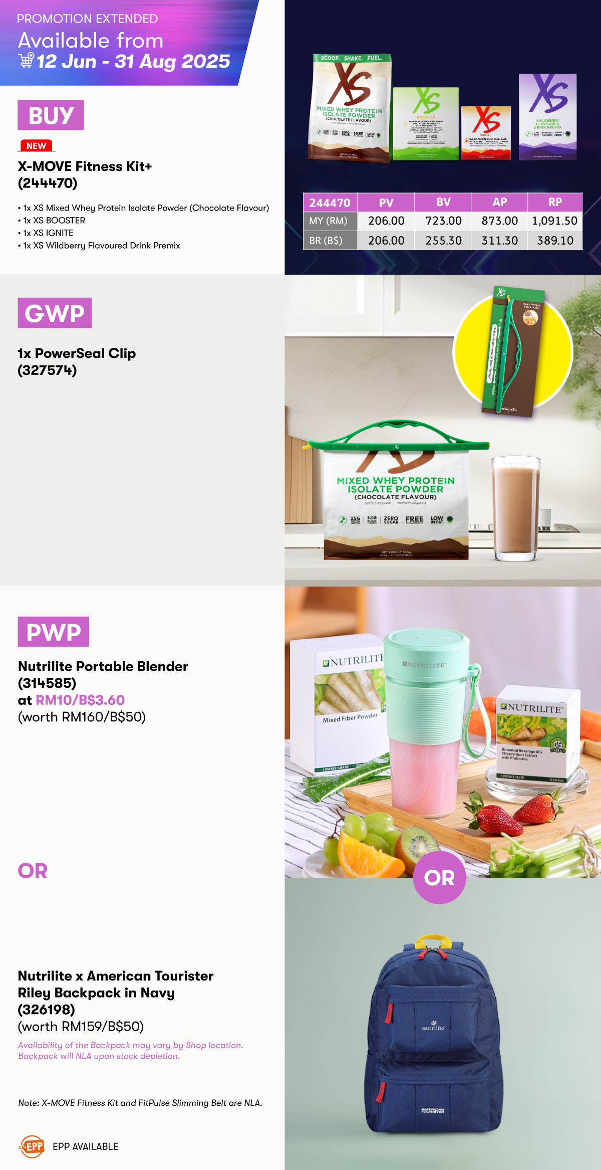 X-MOVE Fitness Kit+ PWP Nutrilite Riley Backpack or Nutrilite Portable Blender X-MOVE Fitness Kit+ PWP Nutrilite Riley Backpack or Nutrilite Portable Blender