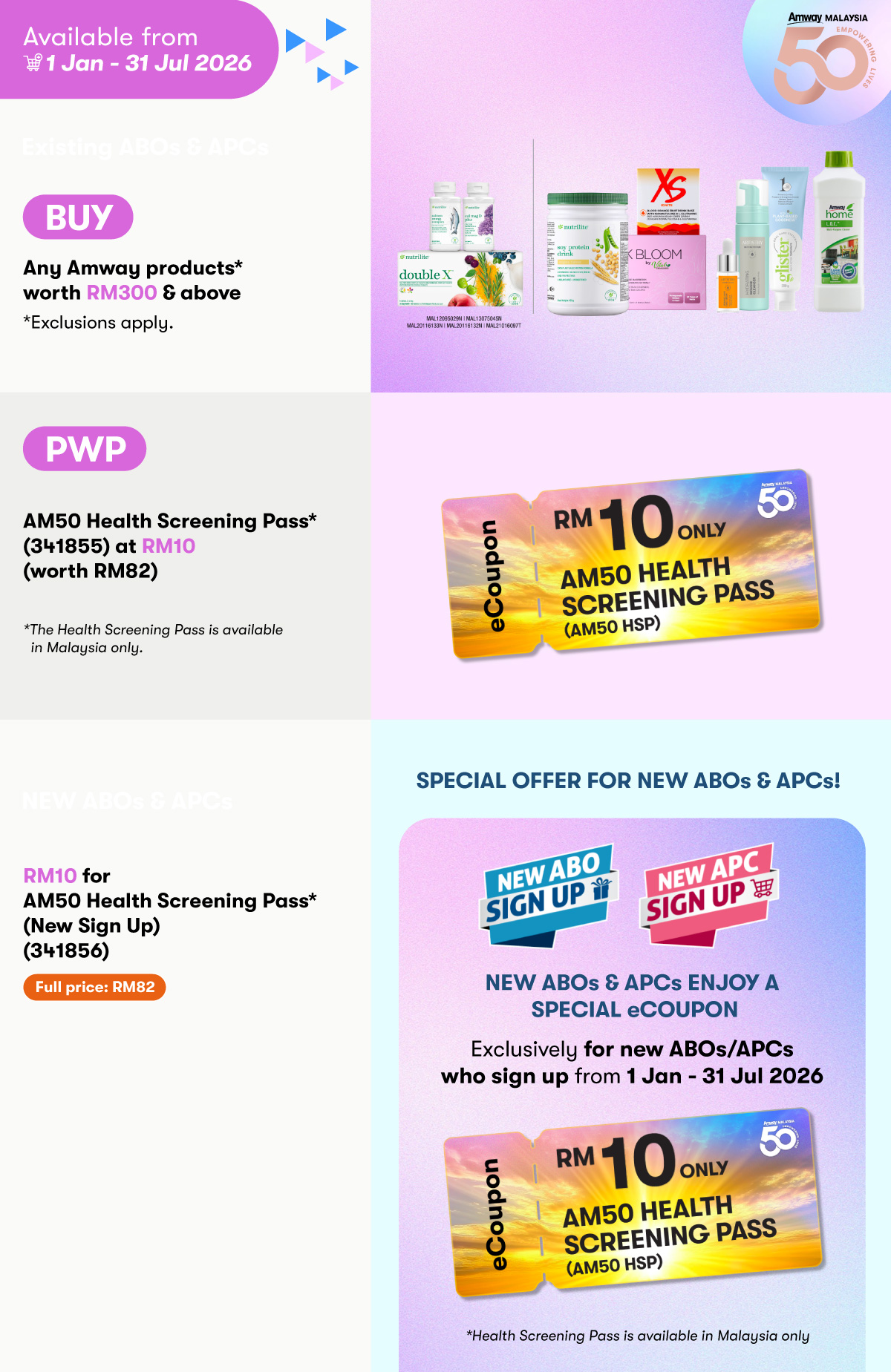 Mission 50K: RM10 for AM50 Health Screening Pass