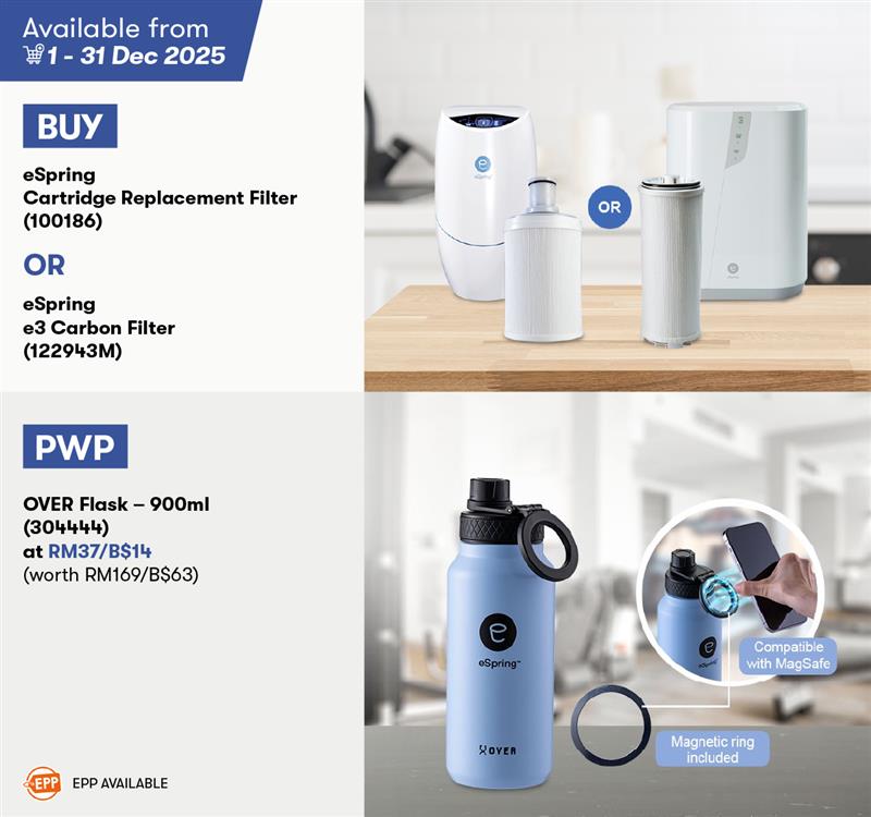 eSpring Cartridge Replacement OR e3 Carbon Filter PWP OVER Flask – 900ml