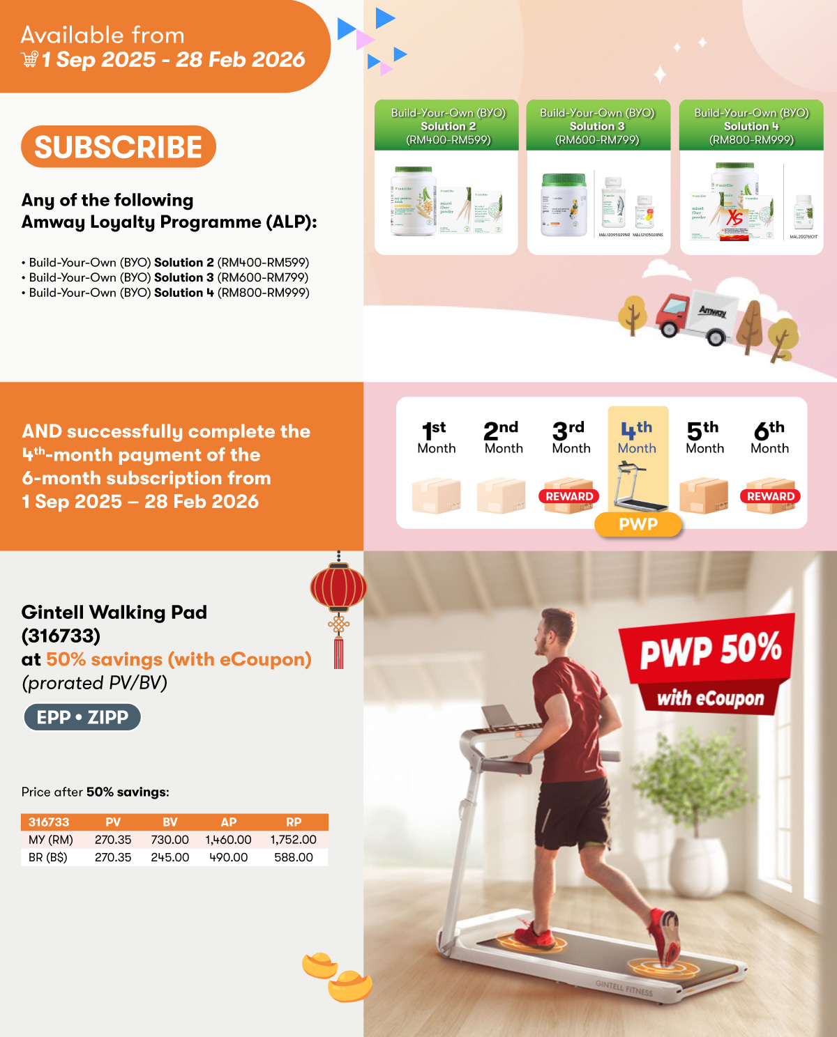 Selected BYO Subscription (RM400 and above) PWP Gintell Walking Pad at 50% Savings (with eCoupon)