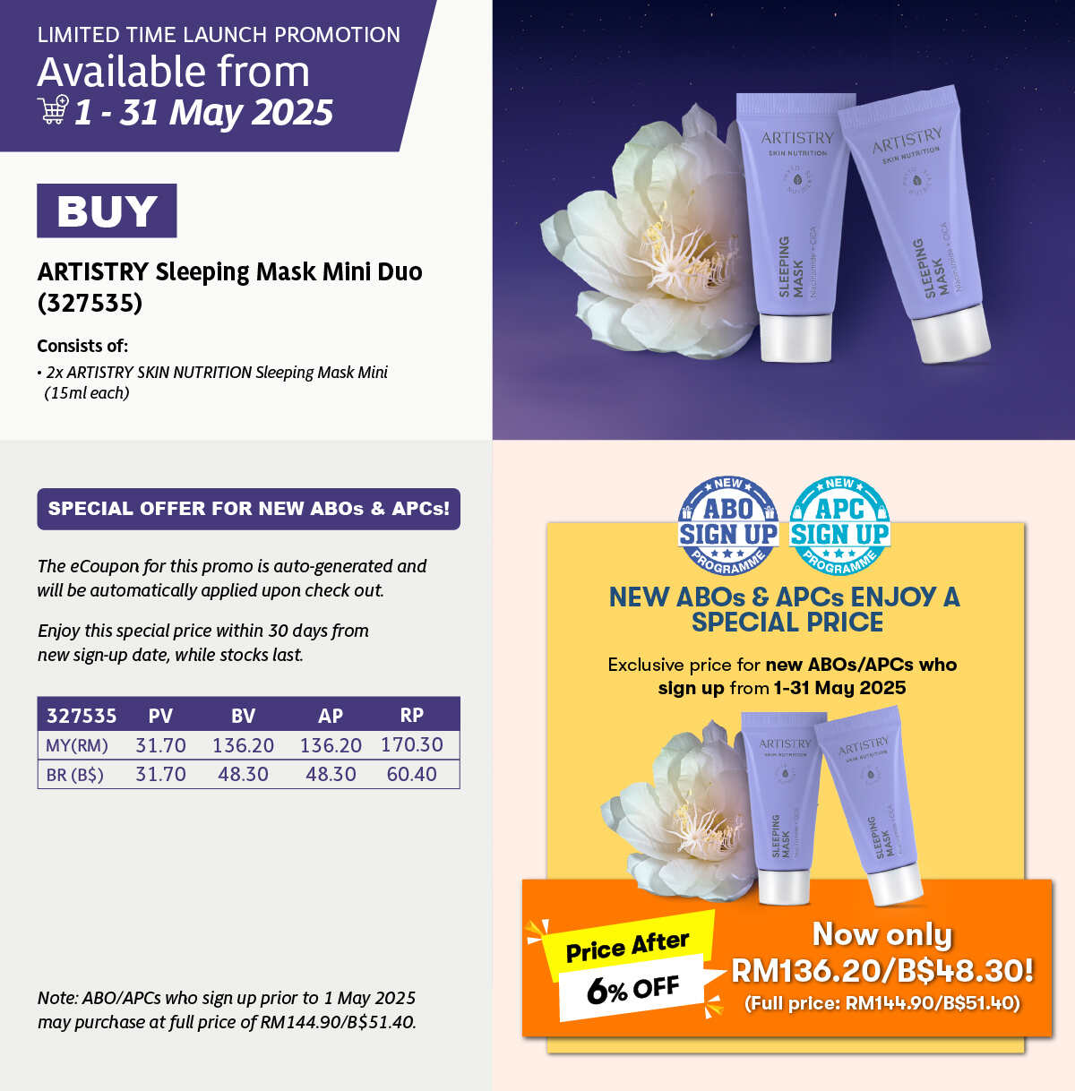 01 MAY2025 Promo_ARTISTRY Sleeping Mask Mini Duo.jpg 01 MAY2025 Promo_ARTISTRY Sleeping Mask Mini Duo.jpg