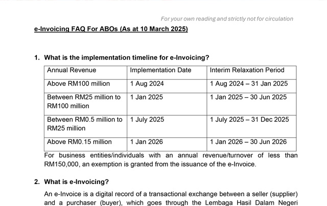 Amway e-Invoicing Briefing FAQ - March 2025