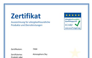 Atmosphere SKY ECARF Certificate