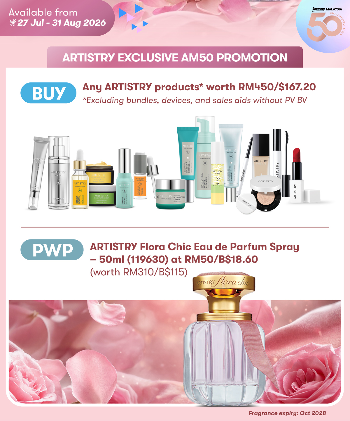 ARTISTRY Exclusive AM50 Promotion PWP ARTISTRY Flora Chic Eau de Parfum Spray