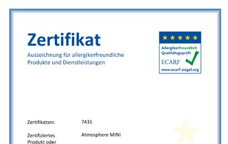 Atmosphere Mini ECARF Certificate