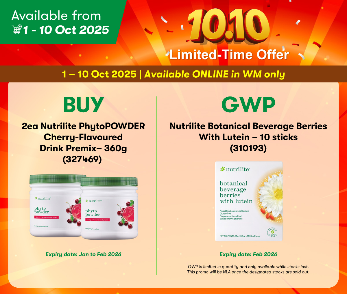 NUTRILITE 10.10 Limited-Time Offer NUTRILITE 10.10 Limited-Time Offer