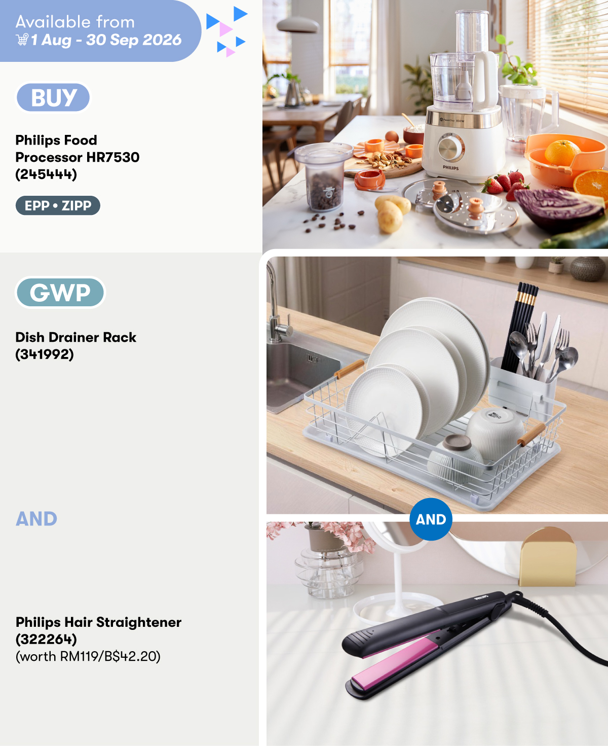 Philips Food Processor HR7530 GWP Dish Drainer Rack AND Philips Hair Straightener