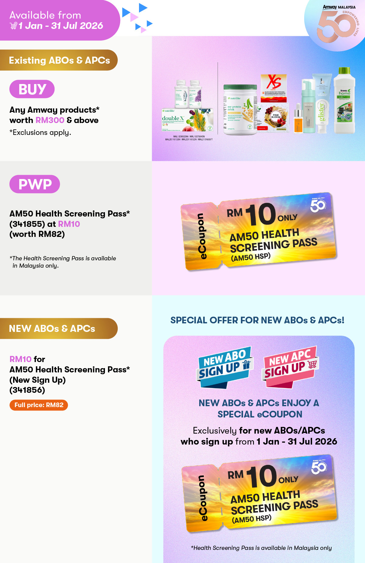 Mission 50K: RM10 for AM50 Health Screening Pass