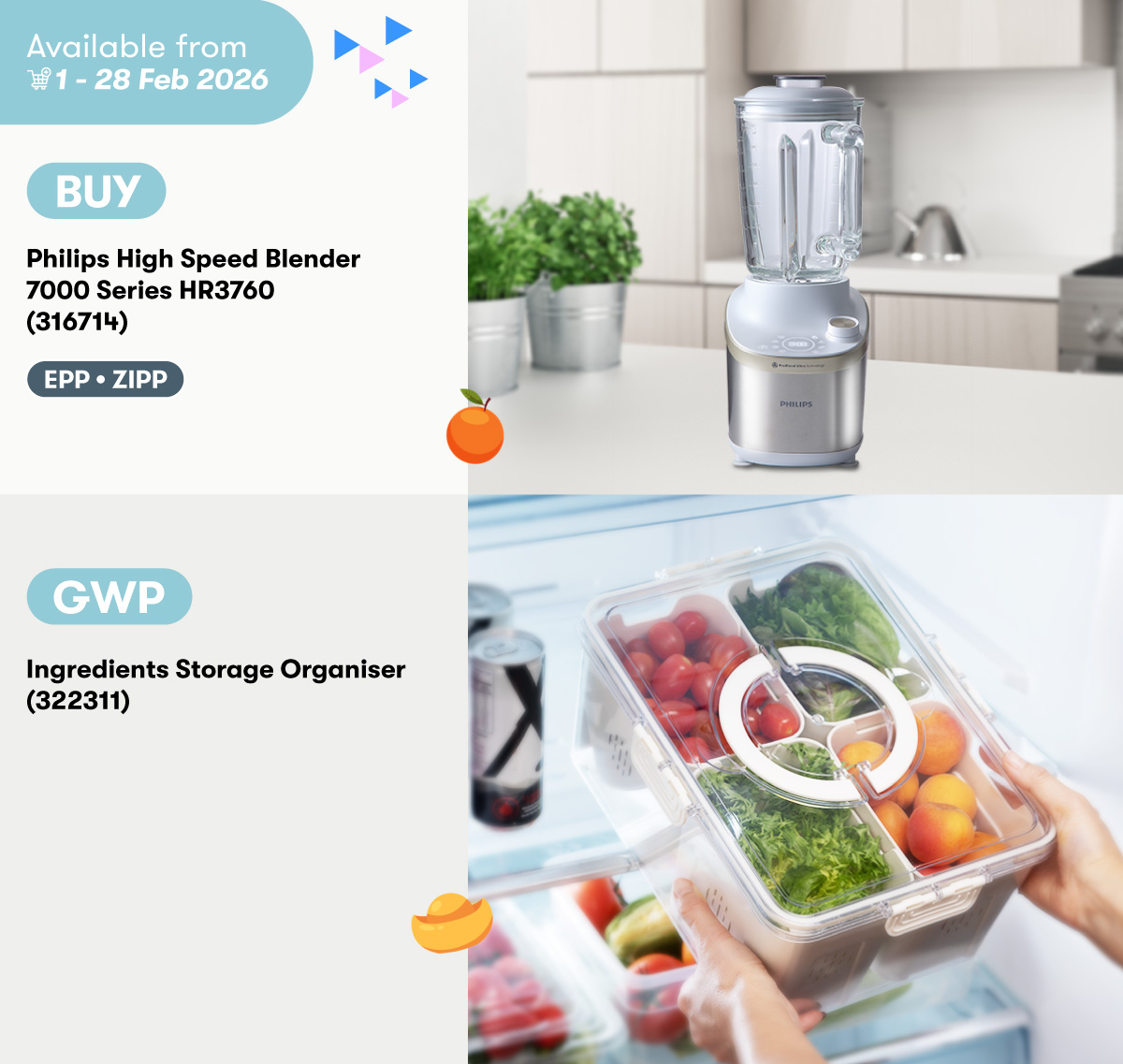 Philips High Speed Blender GWP Ingredients Storage Organiser