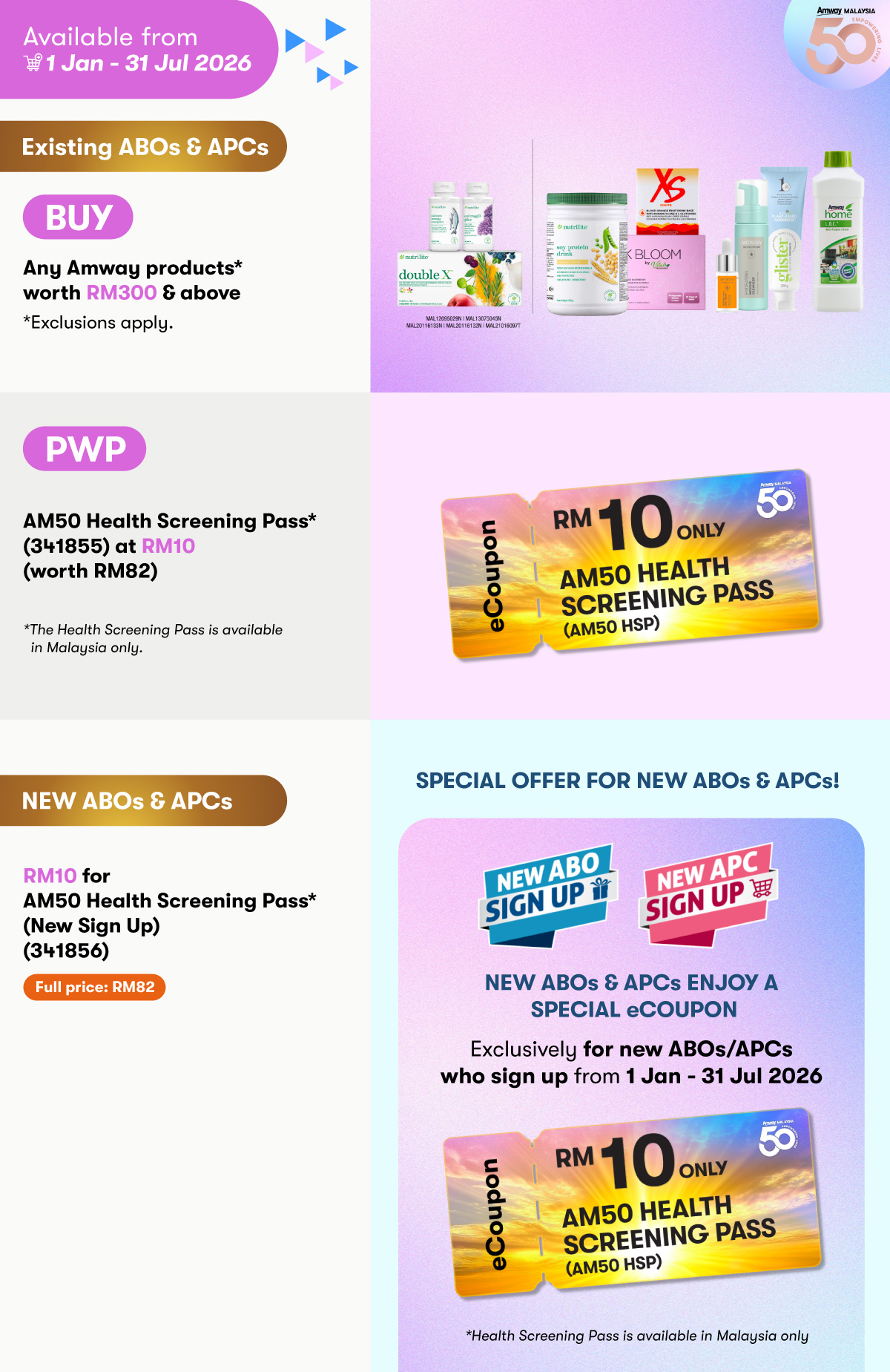 Mission 50K: RM10 for AM50 Health Screening Pass